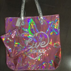 HOLOGRAPHIC JUSTICE BEACH BAG